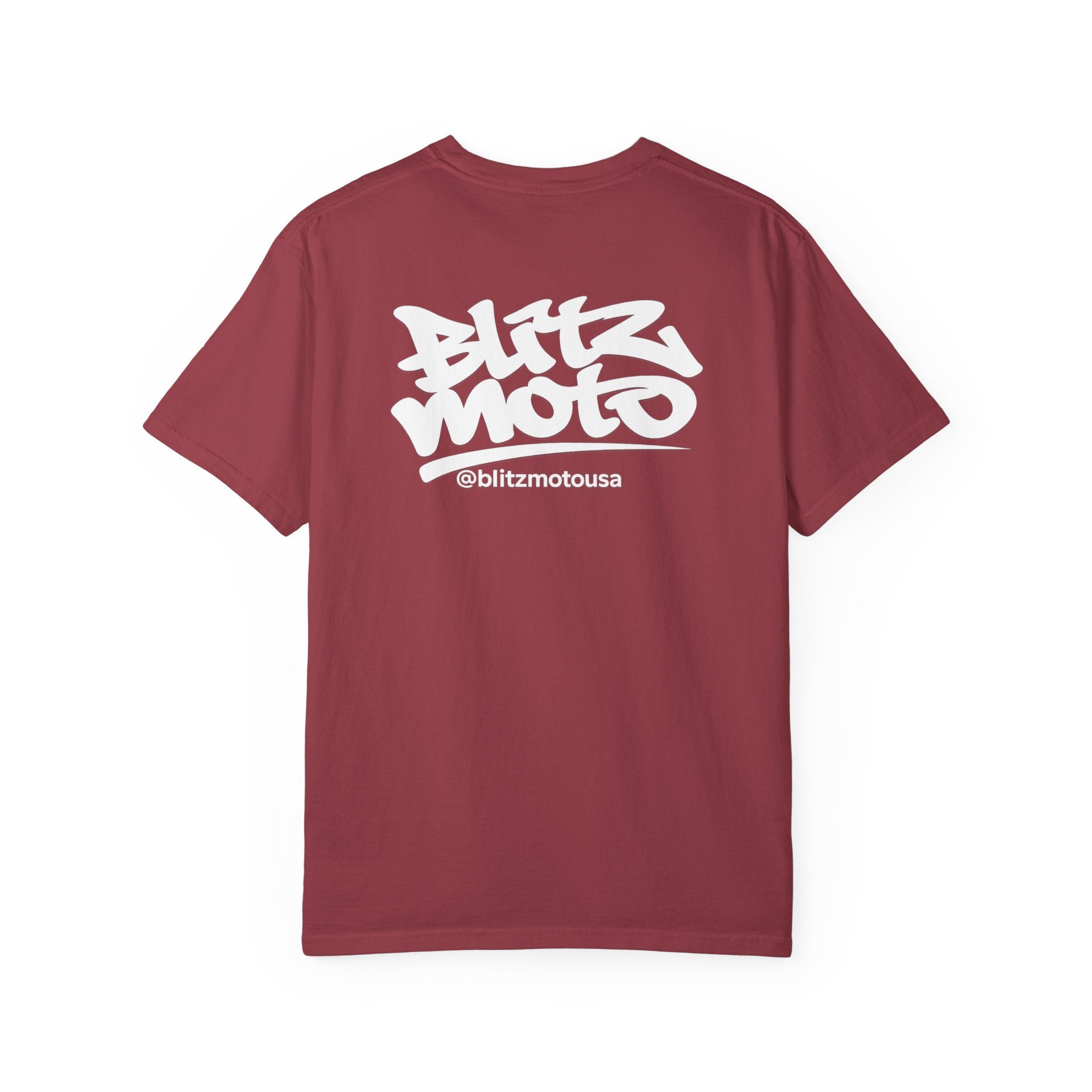 Blitz Moto USA Garment-Dyed Tee — Chili