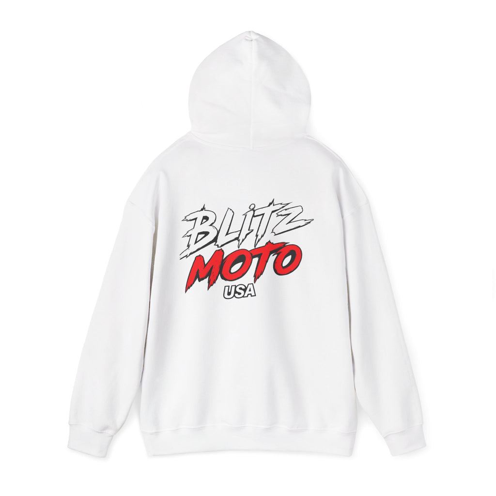 Blitz Moto USA Pullover Hoodie — White