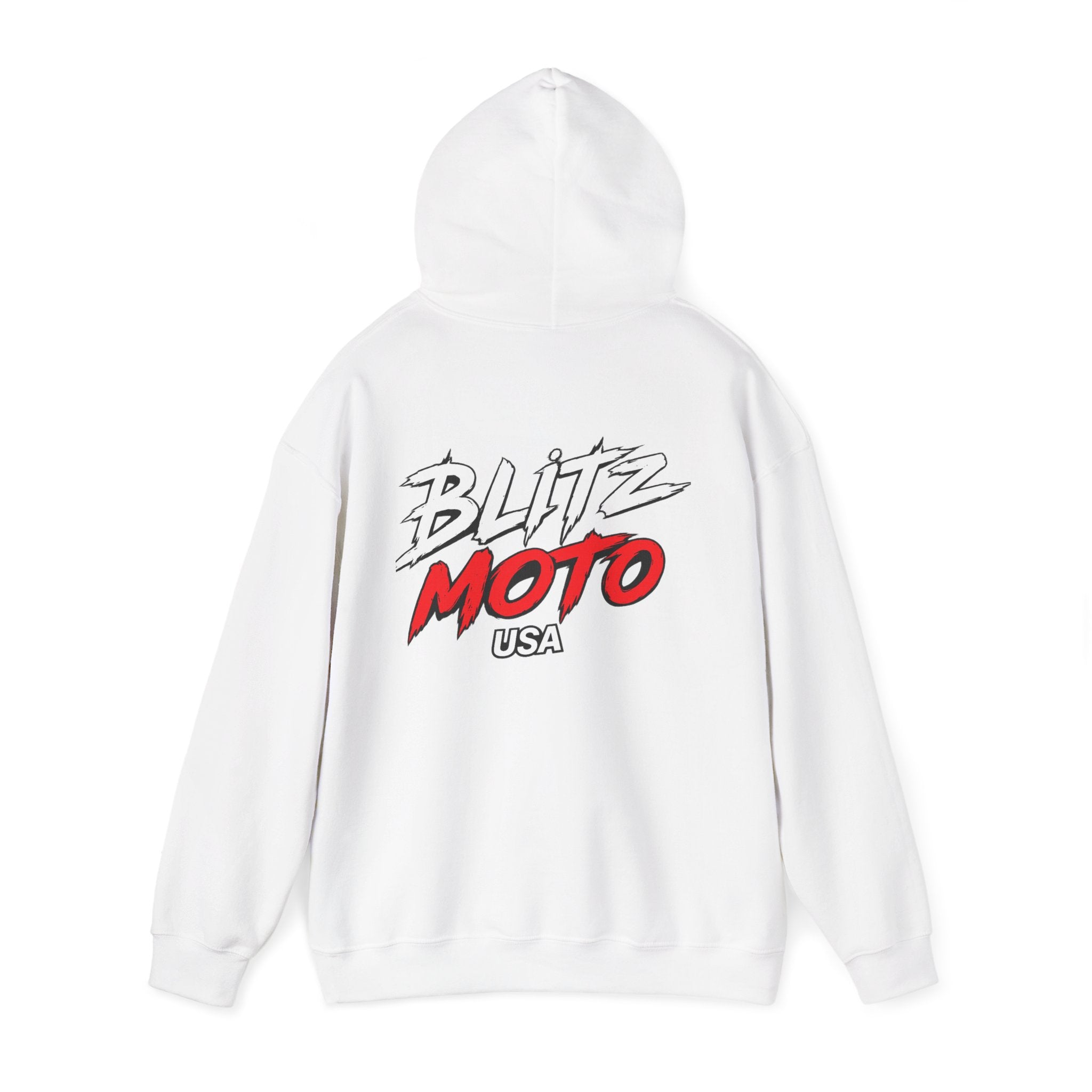 Blitz Moto USA Pullover Hoodie — White