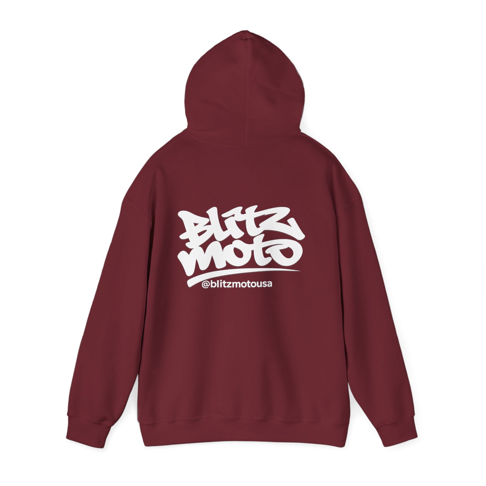 Blitz Moto USA Pullover Hoodie — Garnet