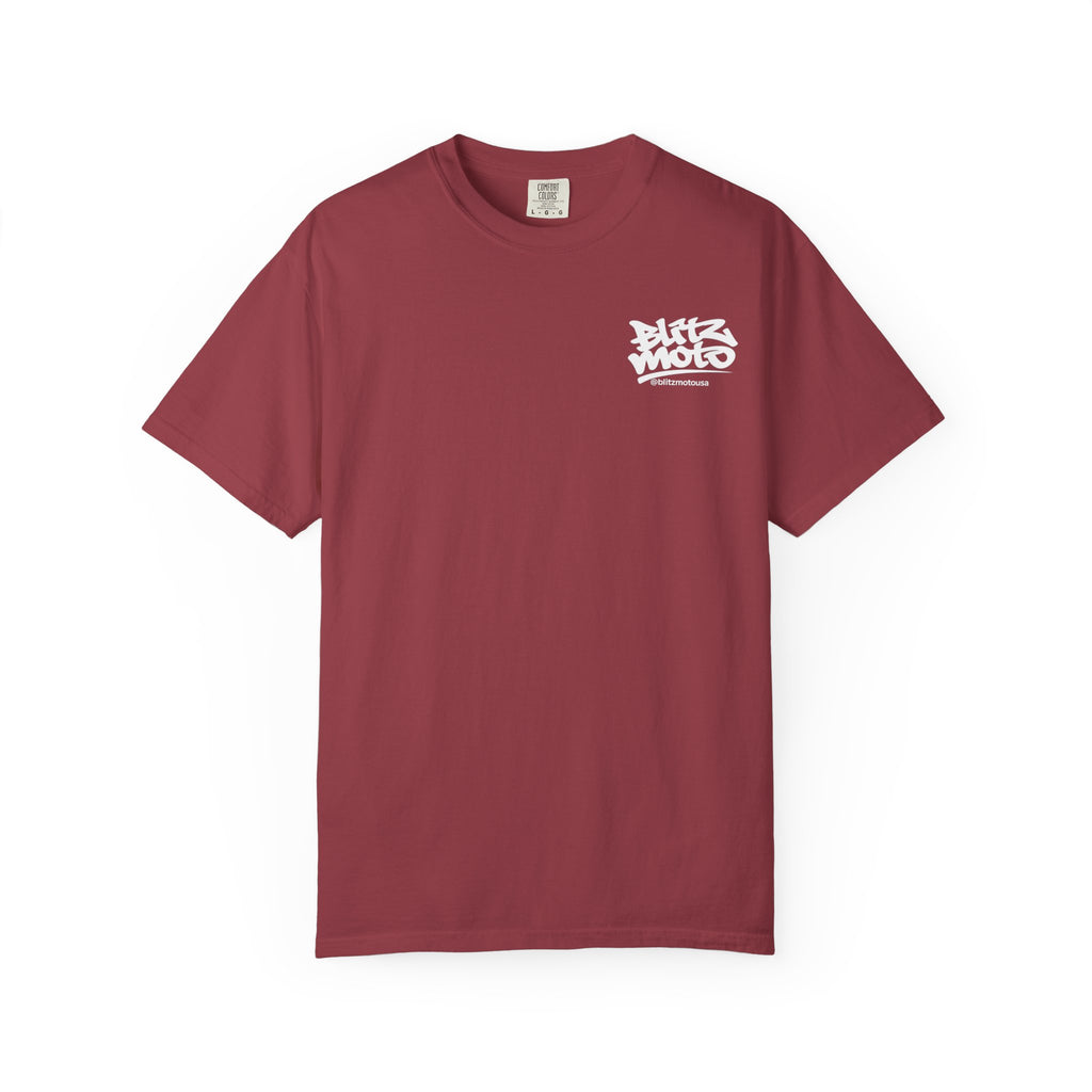 Blitz Moto USA Garment-Dyed Tee — Chili