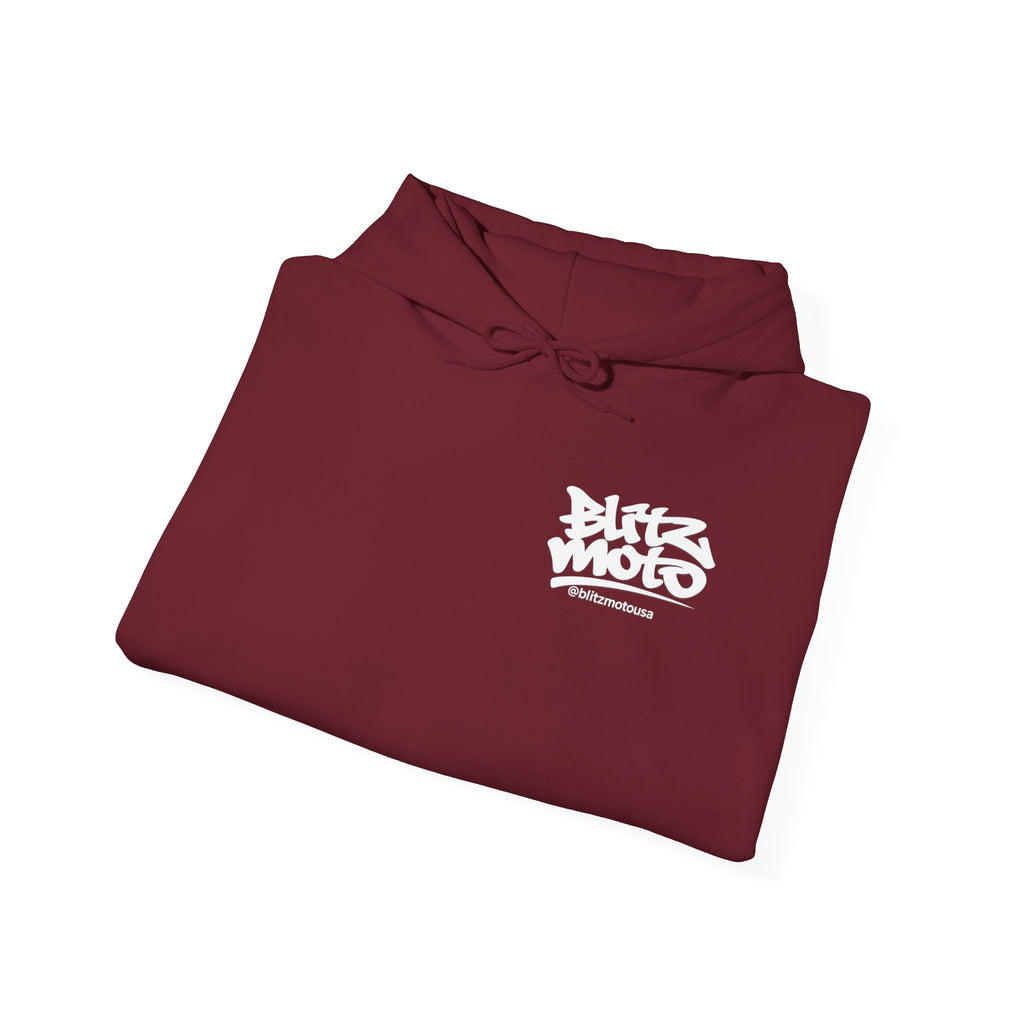Blitz Moto USA Pullover Hoodie — Garnet