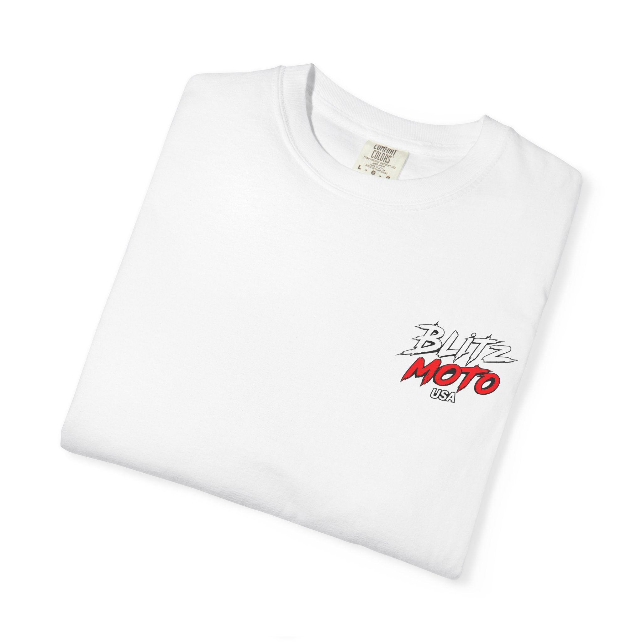 Blitz Moto USA Garment-Dyed Tee — White