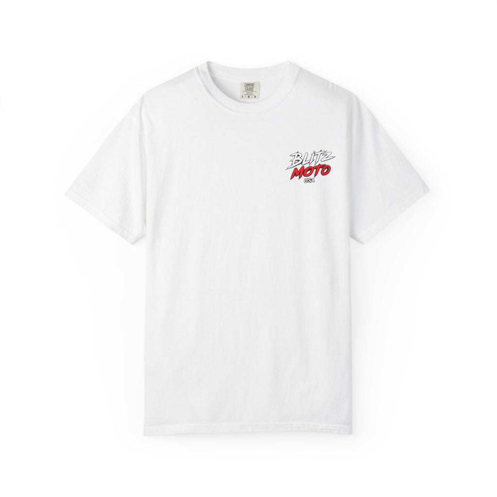 Blitz Moto USA Garment-Dyed Tee — White