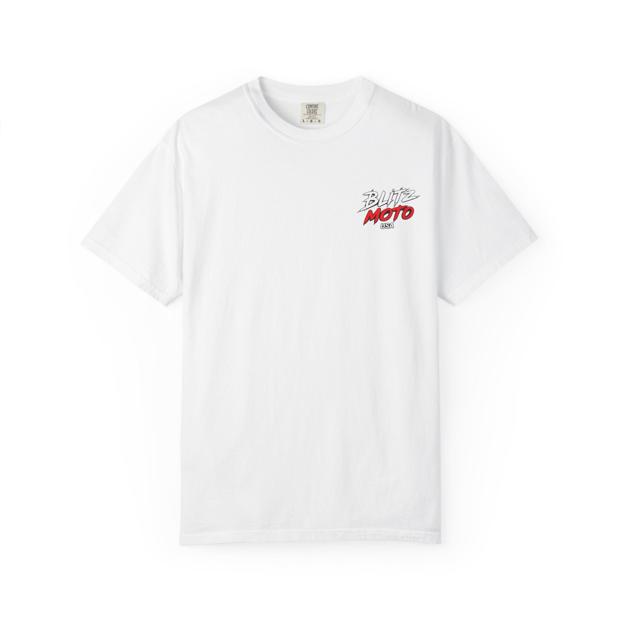 Blitz Moto USA Garment-Dyed Tee — White