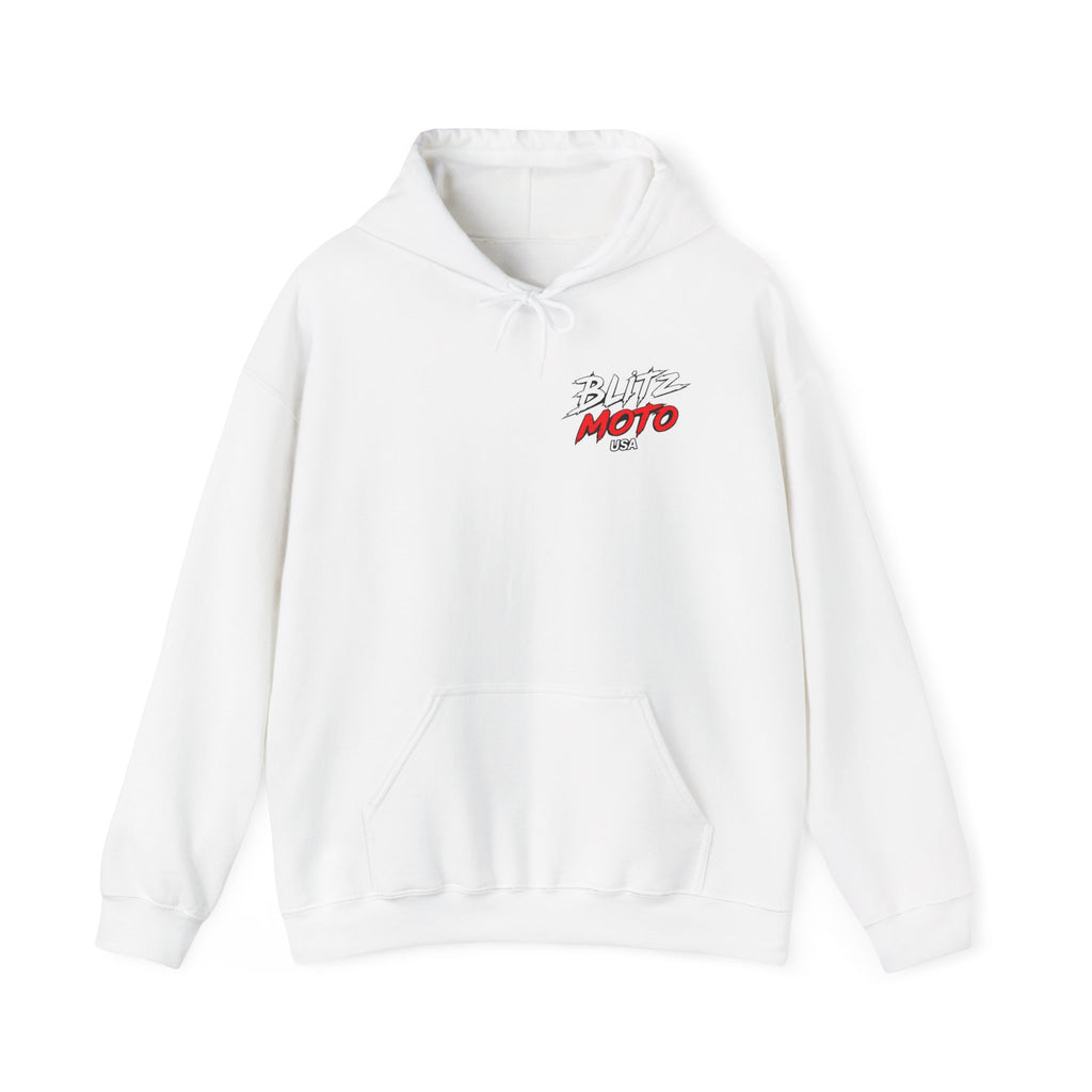 Blitz Moto USA Pullover Hoodie — White