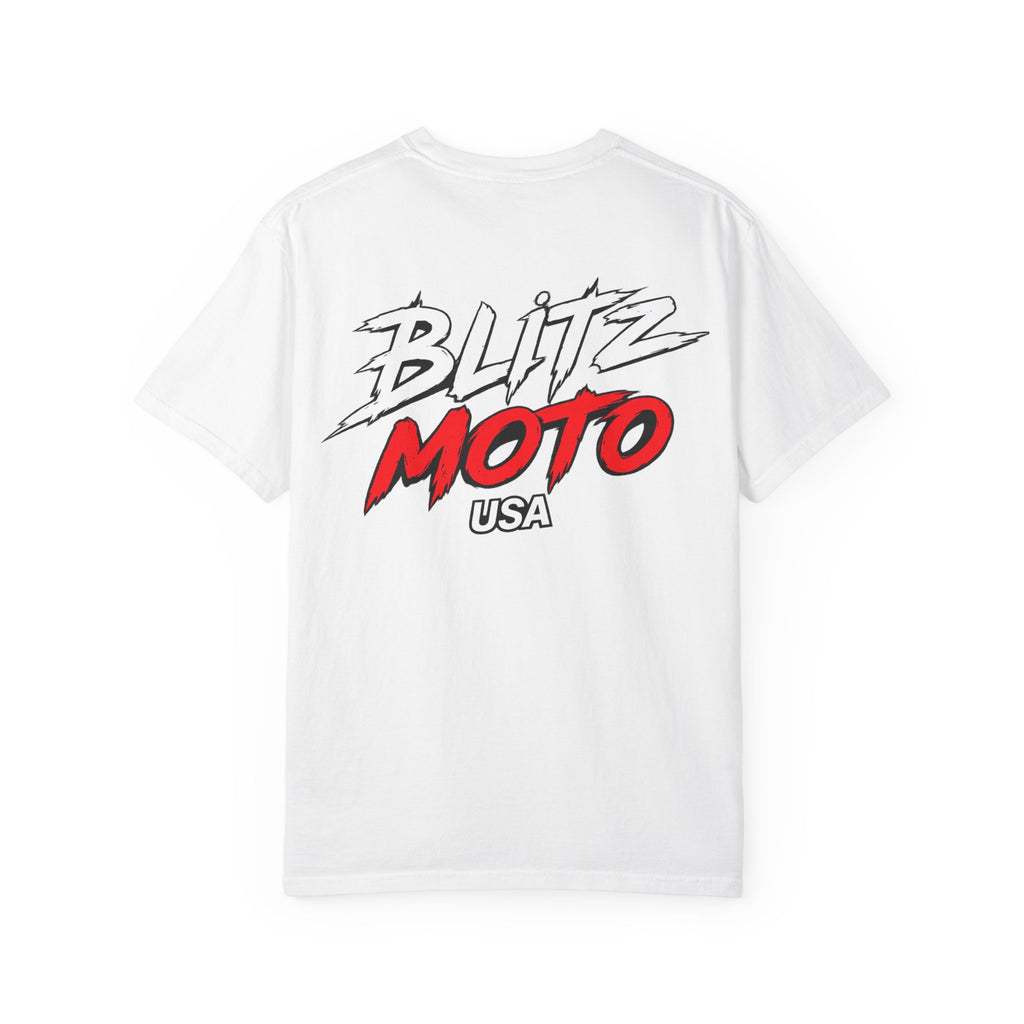 Blitz Moto USA Garment-Dyed Tee — White