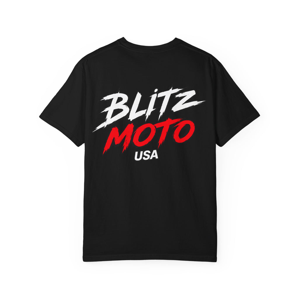 Blitz Moto USA Garment-Dyed Tee — Black