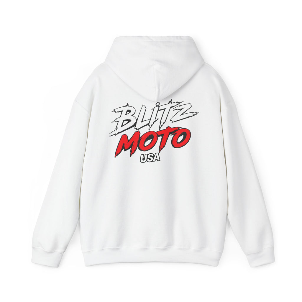 Blitz Moto USA Pullover Hoodie — White