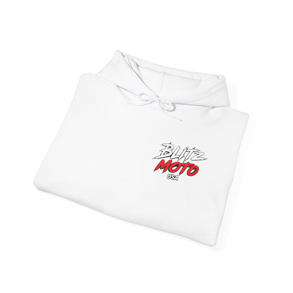 Blitz Moto USA Pullover Hoodie — White