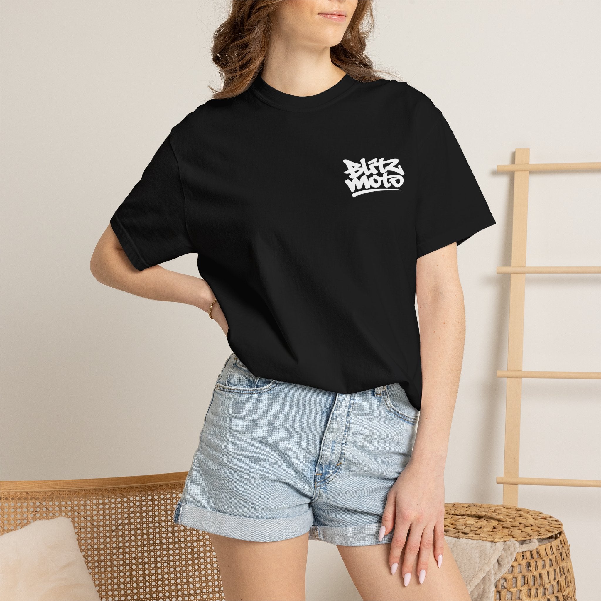 Blitz Moto USA Garment-Dyed Tee — Black